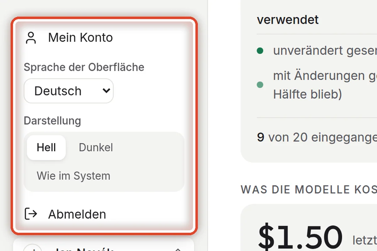 Nahaufnahme – Ihr Konto