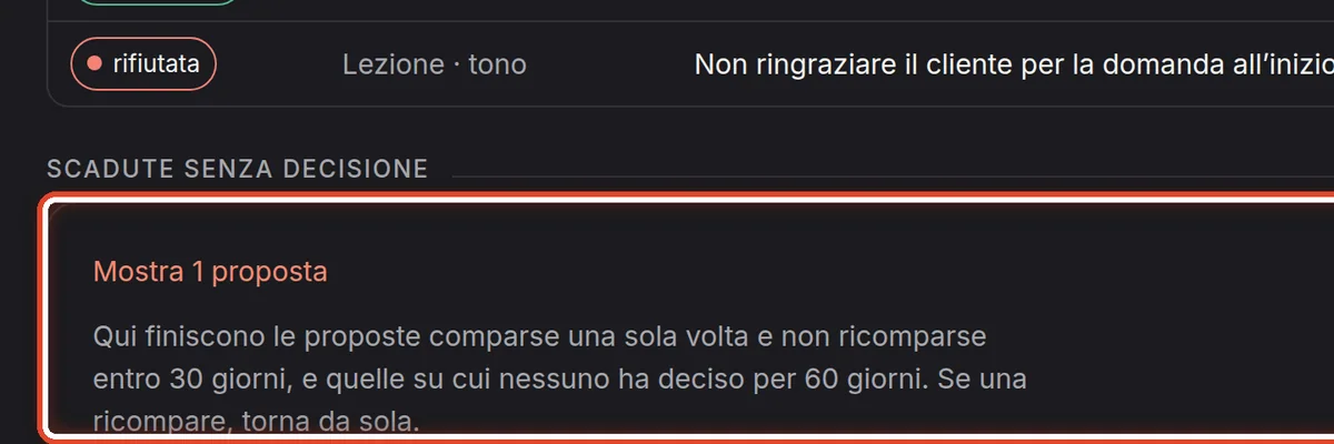 Da vicino – Scadute senza decisione