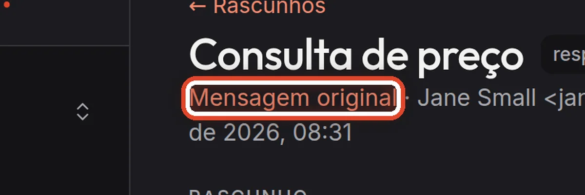 De perto – Veja a mensagem original