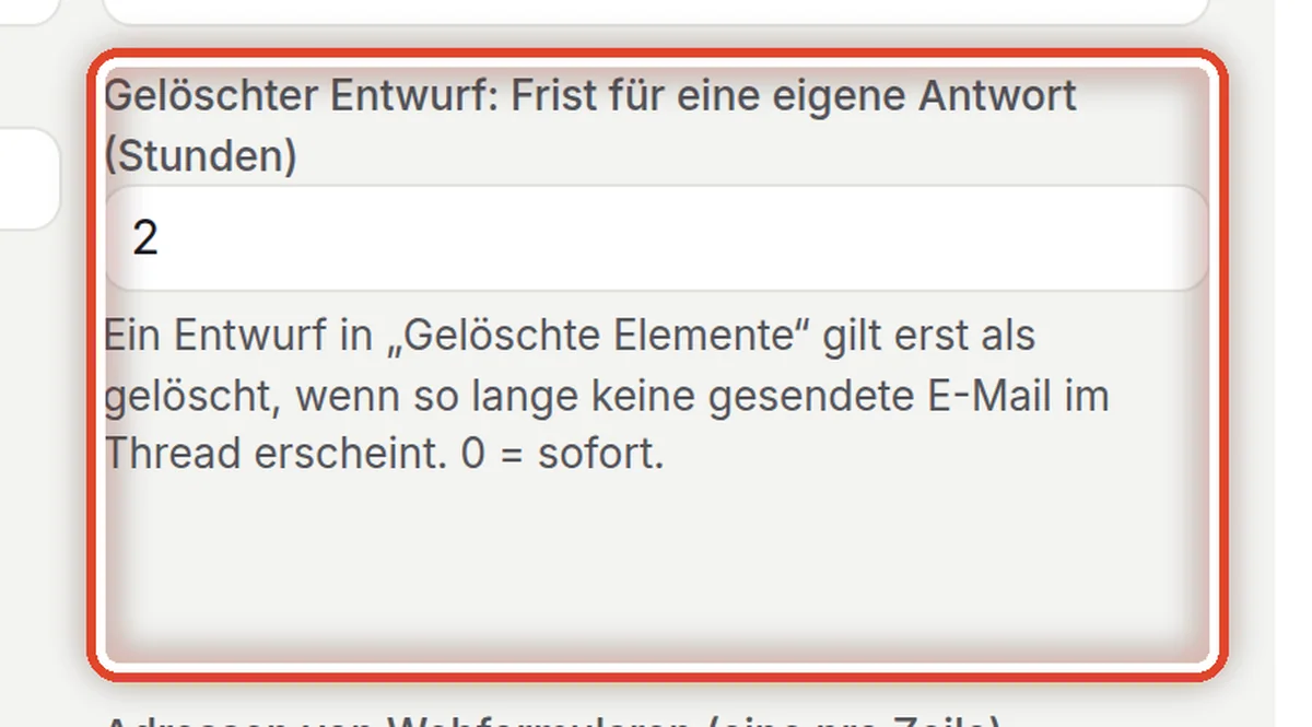 Nahaufnahme – Gelöschter Entwurf