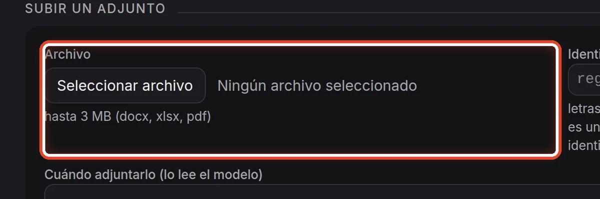 De cerca: Subir un adjunto: el archivo