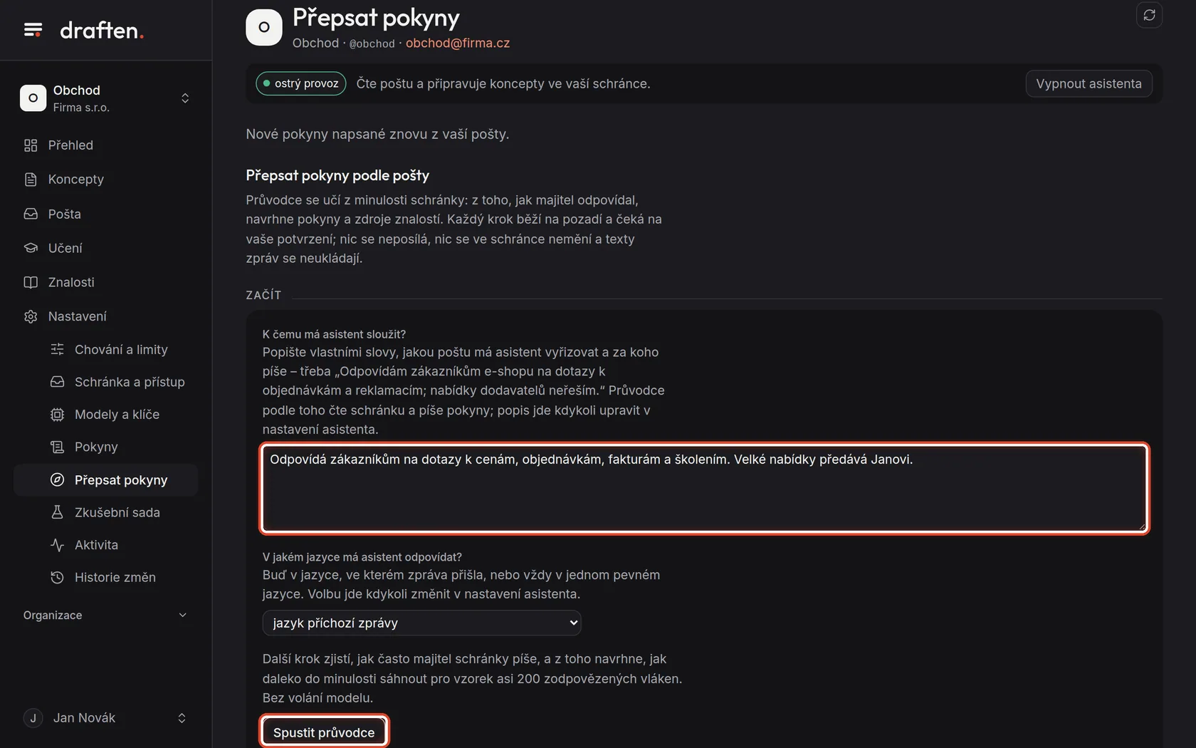 Snímek obrazovky ke kroku 1