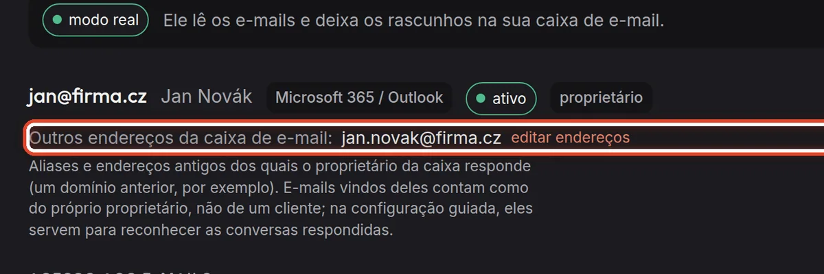 De perto – Outros endereços da caixa de e-mail