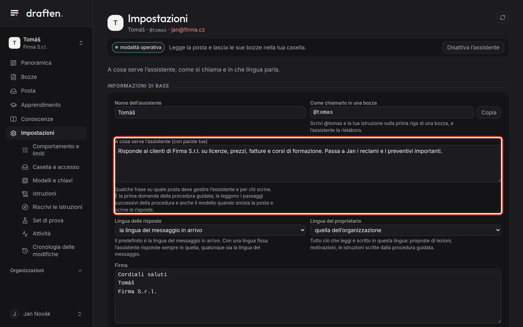 Screenshot del passo 3