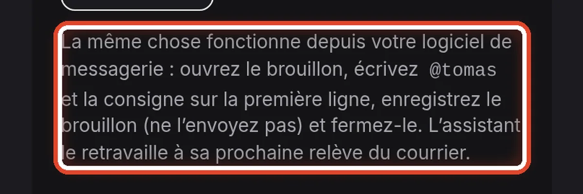 Gros plan – La même chose depuis votre logiciel de messagerie