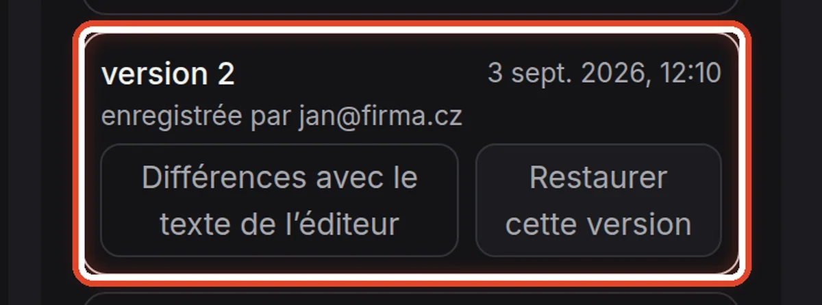 Gros plan – Historique des versions