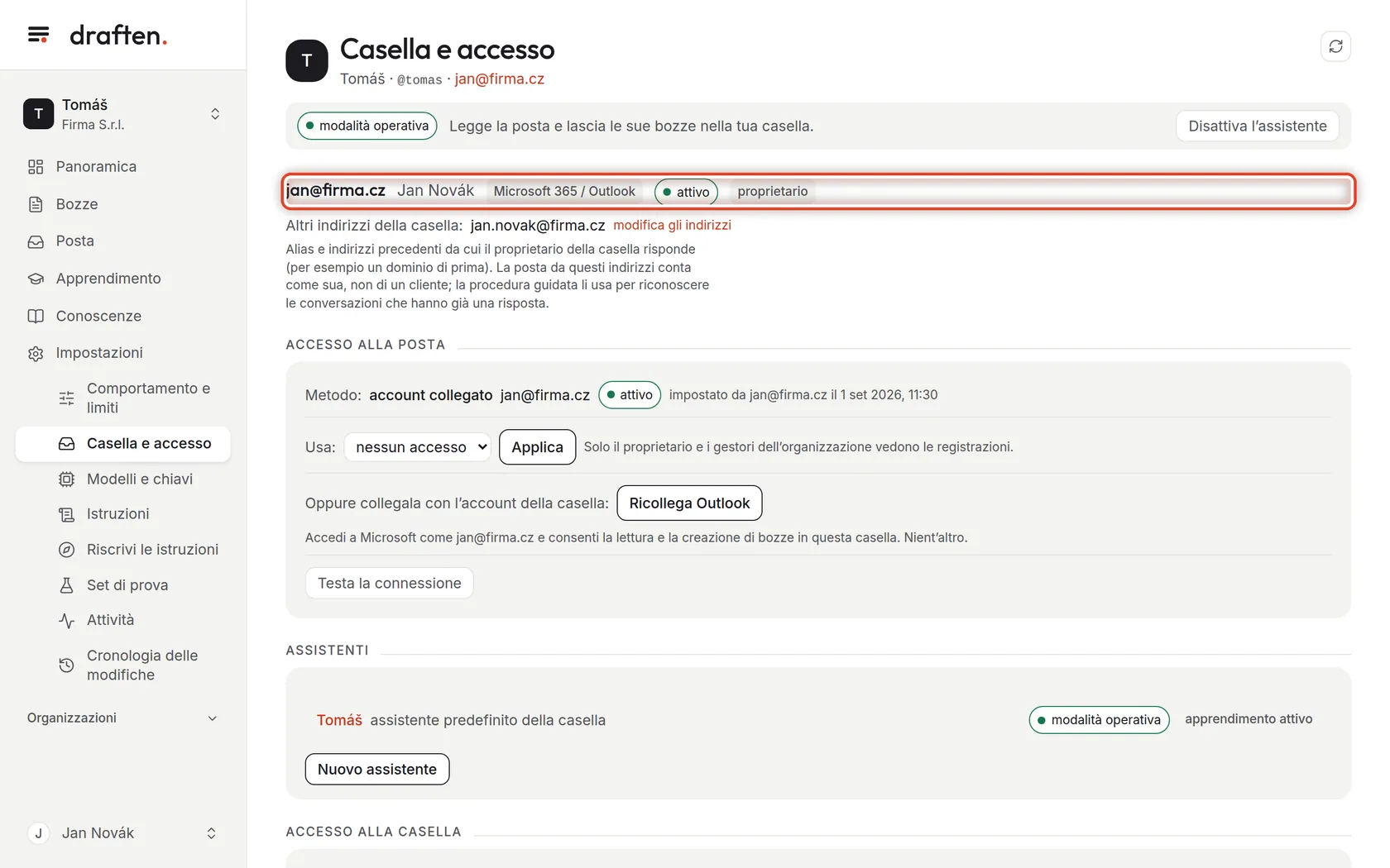 Screenshot del passo 1