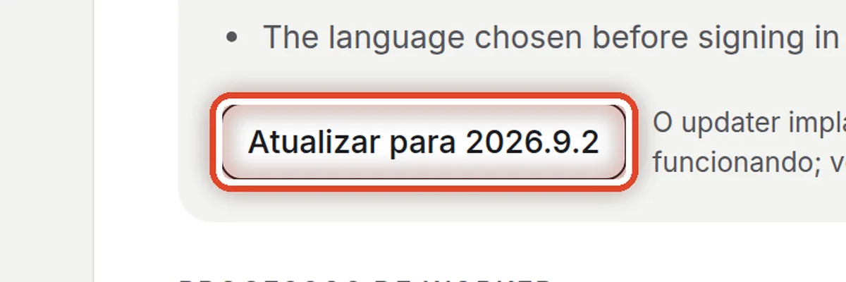 De perto – Inicie a atualização