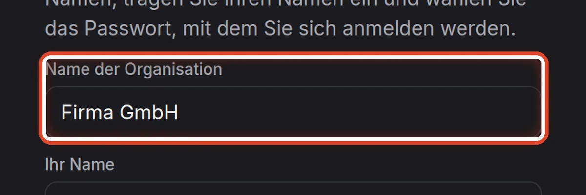 Nahaufnahme – Den Link zum Anlegen öffnen
