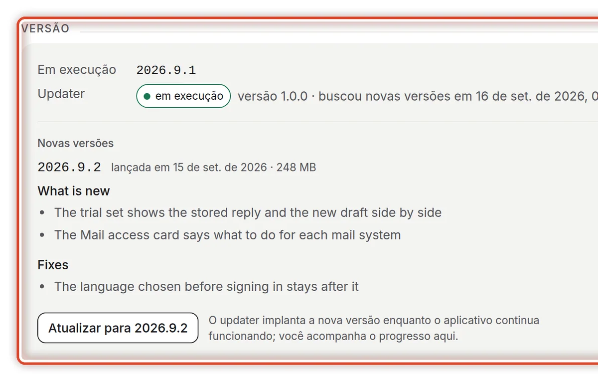 De perto – Abra a página Instalação