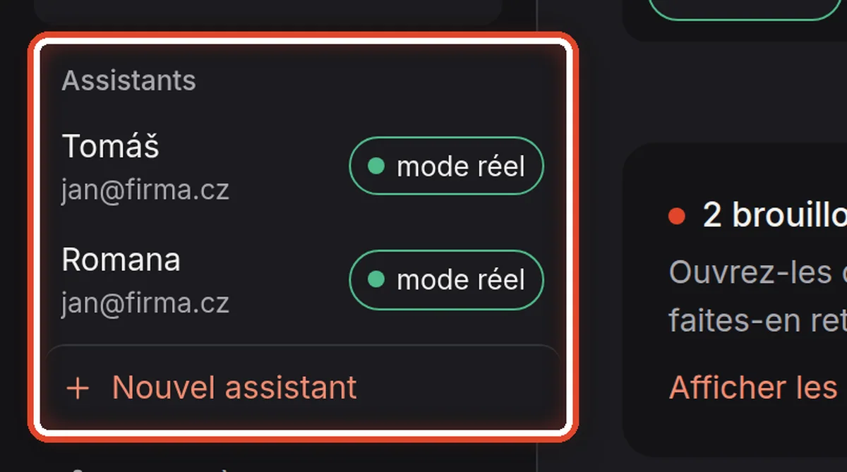 Gros plan – Passer à un autre assistant