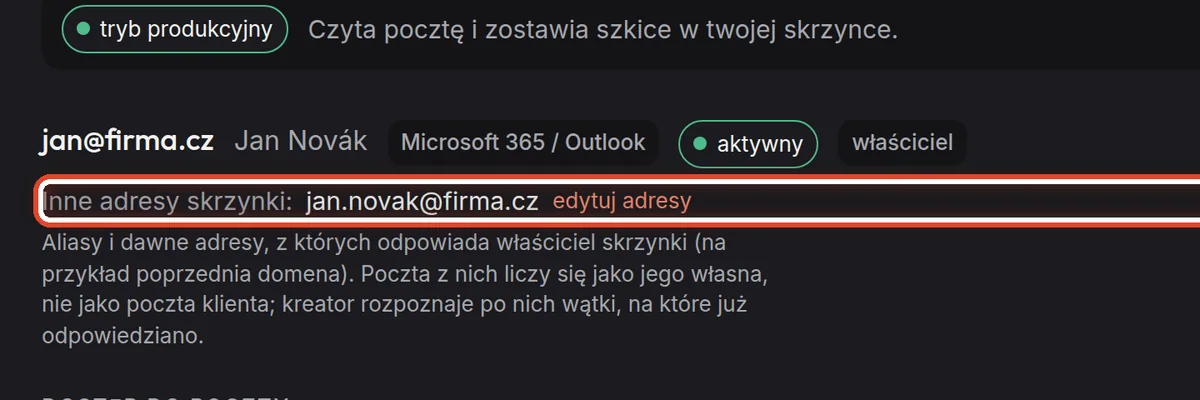 Zbliżenie – Inne adresy skrzynki