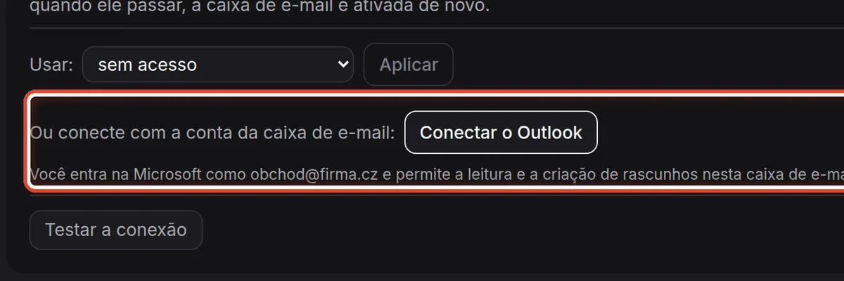 De perto – Ou conecte com a conta