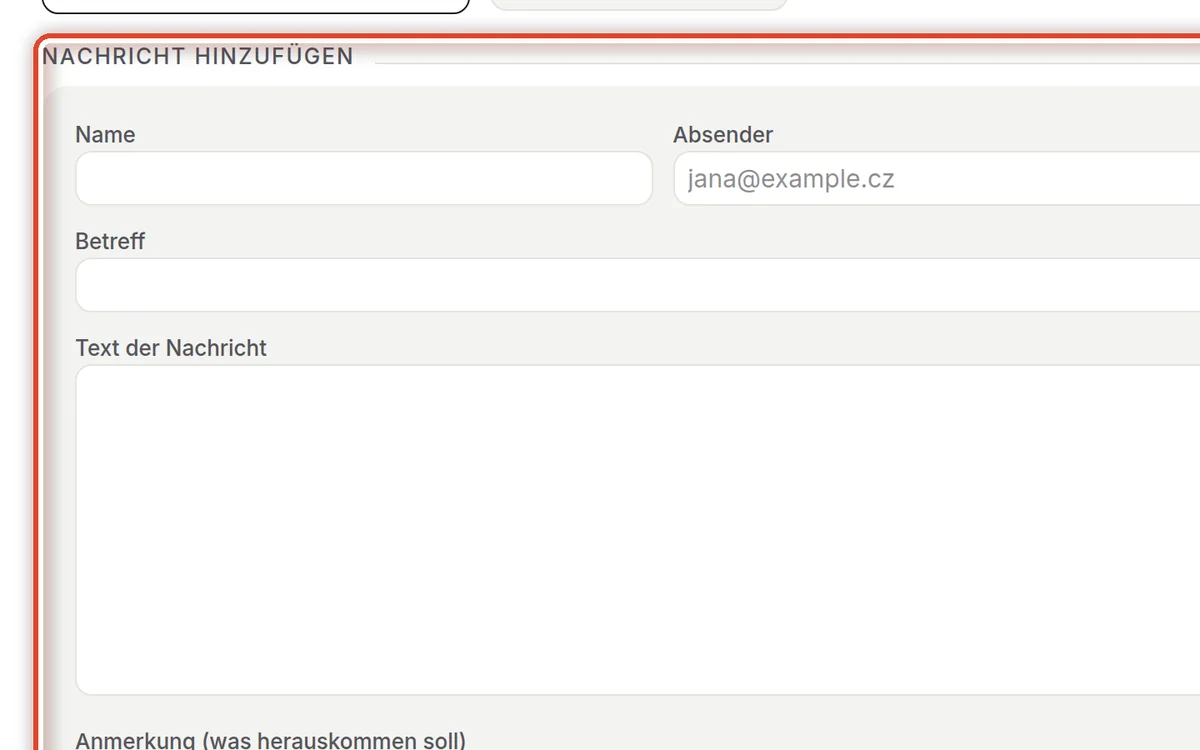 Nahaufnahme – Eine Nachricht hinzufügen