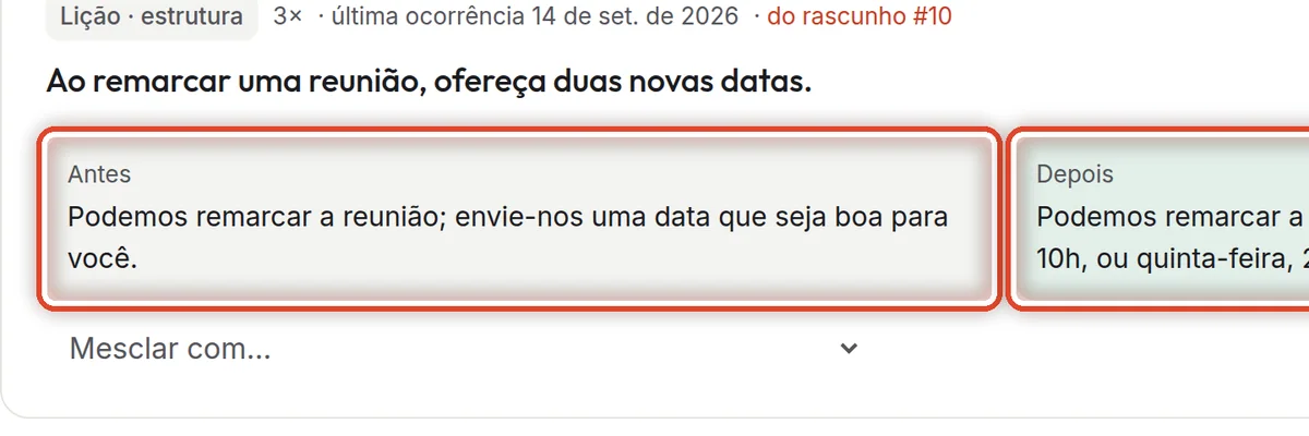 De perto – Antes e depois