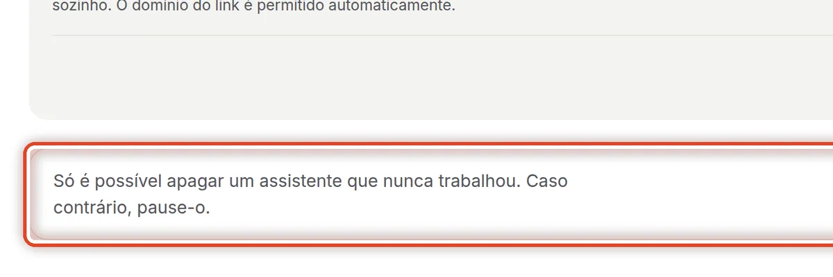 De perto – Apagar o assistente