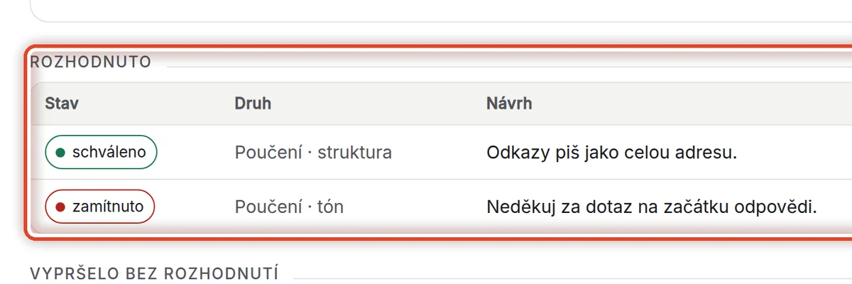 Detail — Rozhodnuto