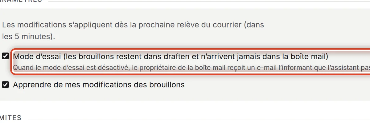 Gros plan – Ou dans les paramètres
