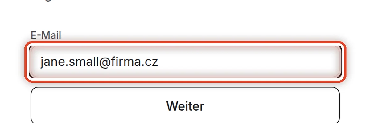 Nahaufnahme – E-Mail-Adresse eingeben