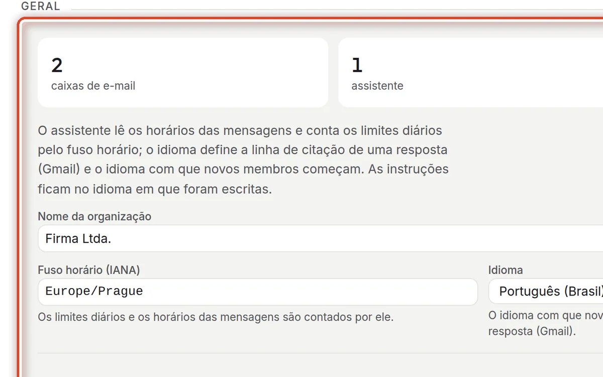 De perto – As configurações gerais da organização