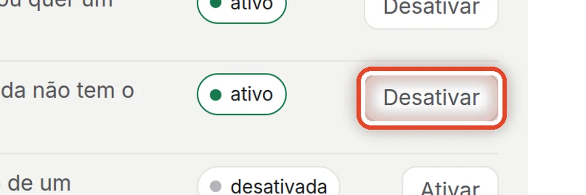 De perto – Desativar e ativar