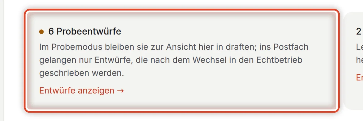 Nahaufnahme – Probeentwürfe