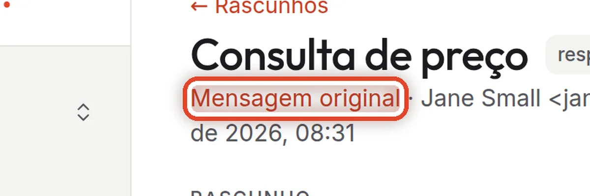De perto – Veja a mensagem original