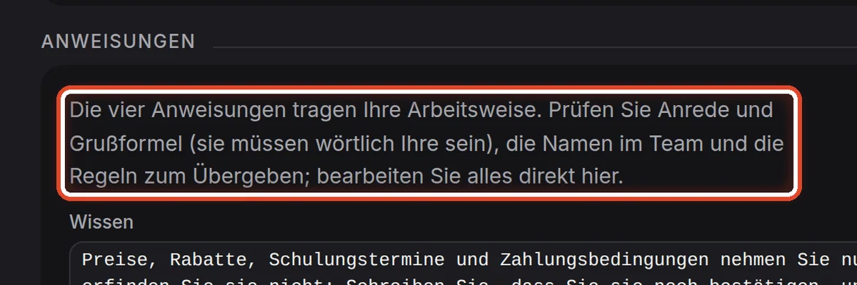 Nahaufnahme – Den Text prüfen