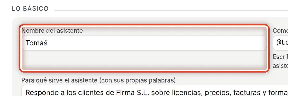 De cerca: El nombre del asistente