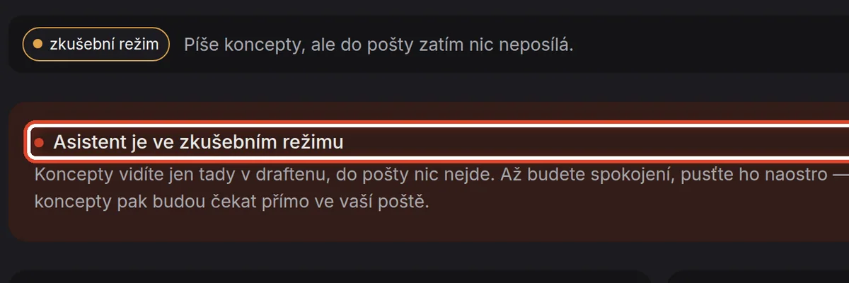Detail — Poznáte, že asistent zkouší