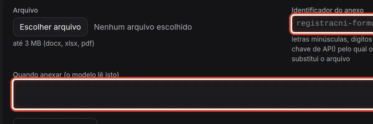 De perto – Identificador e Quando anexar