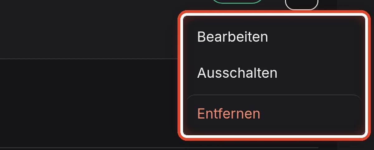 Nahaufnahme – Bearbeiten, ausschalten, entfernen