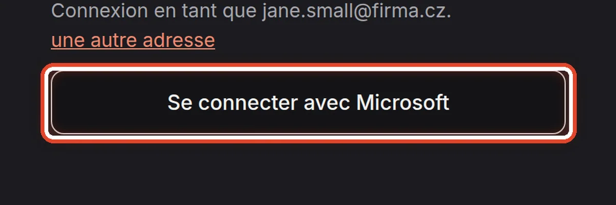 Gros plan – Se connecter avec le compte de votre organisation