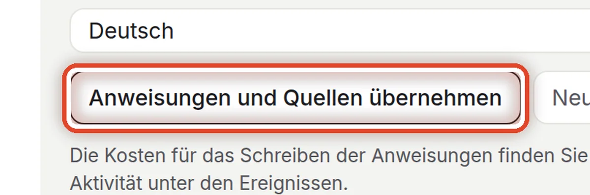 Nahaufnahme – Die neuen Anweisungen übernehmen