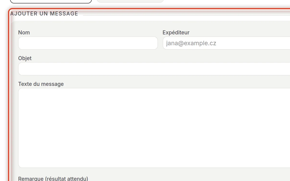 Gros plan – Ajouter un message