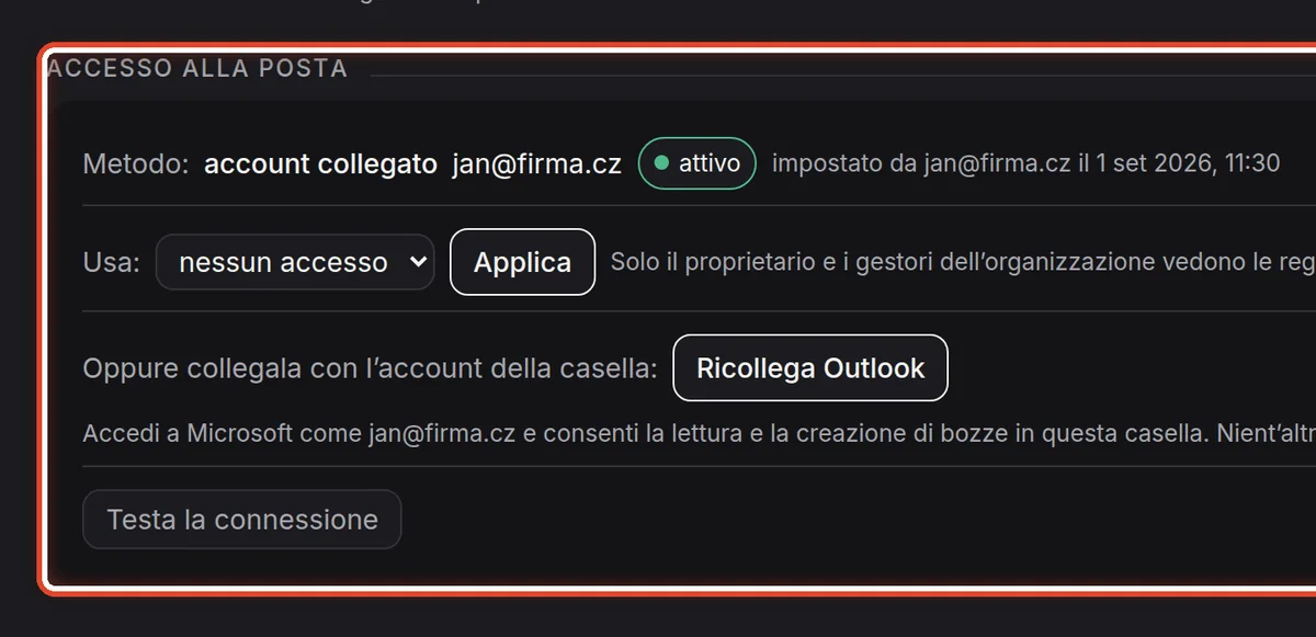 Da vicino – Accesso alla posta