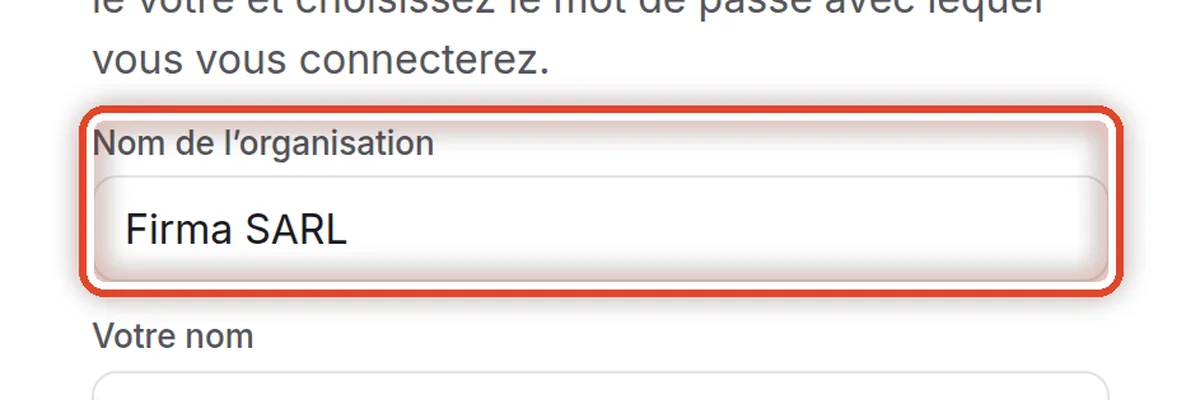 Gros plan – Ouvrir le lien de création