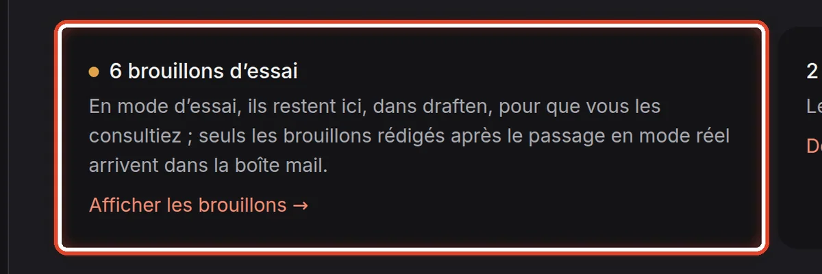 Gros plan – Les brouillons d’essai
