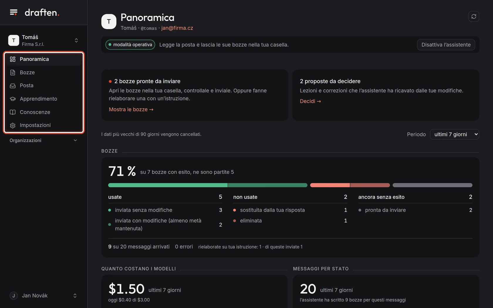 Screenshot del passo 1