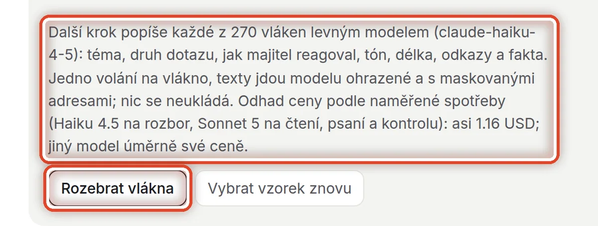 Detail — Vzorek a rozbor