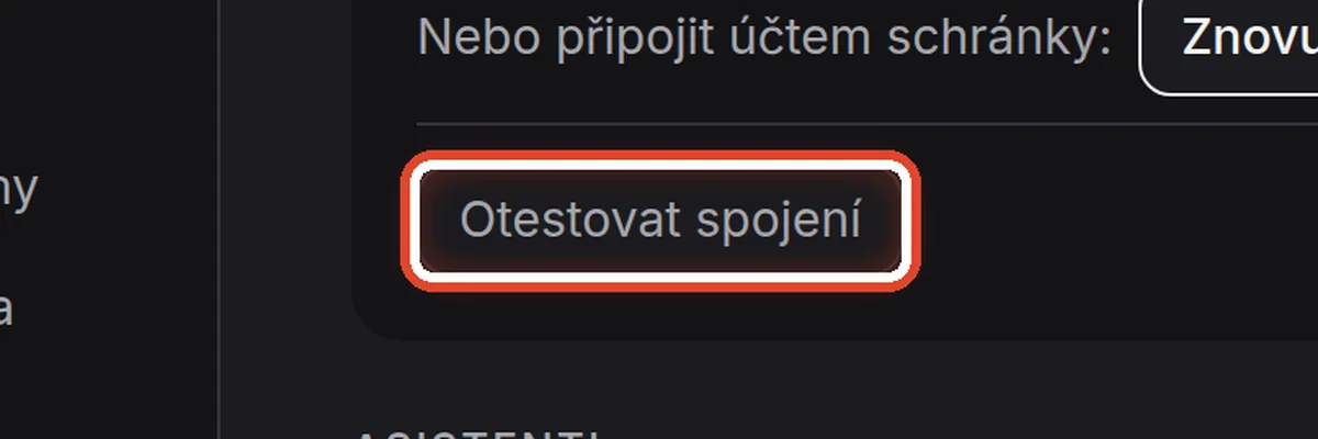 Detail — Otestujte spojení