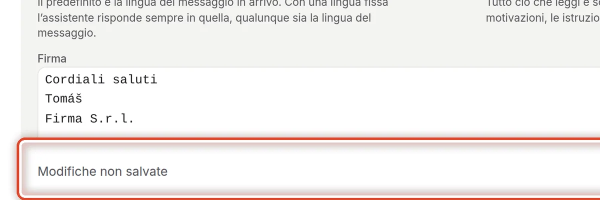 Da vicino – Salva le modifiche