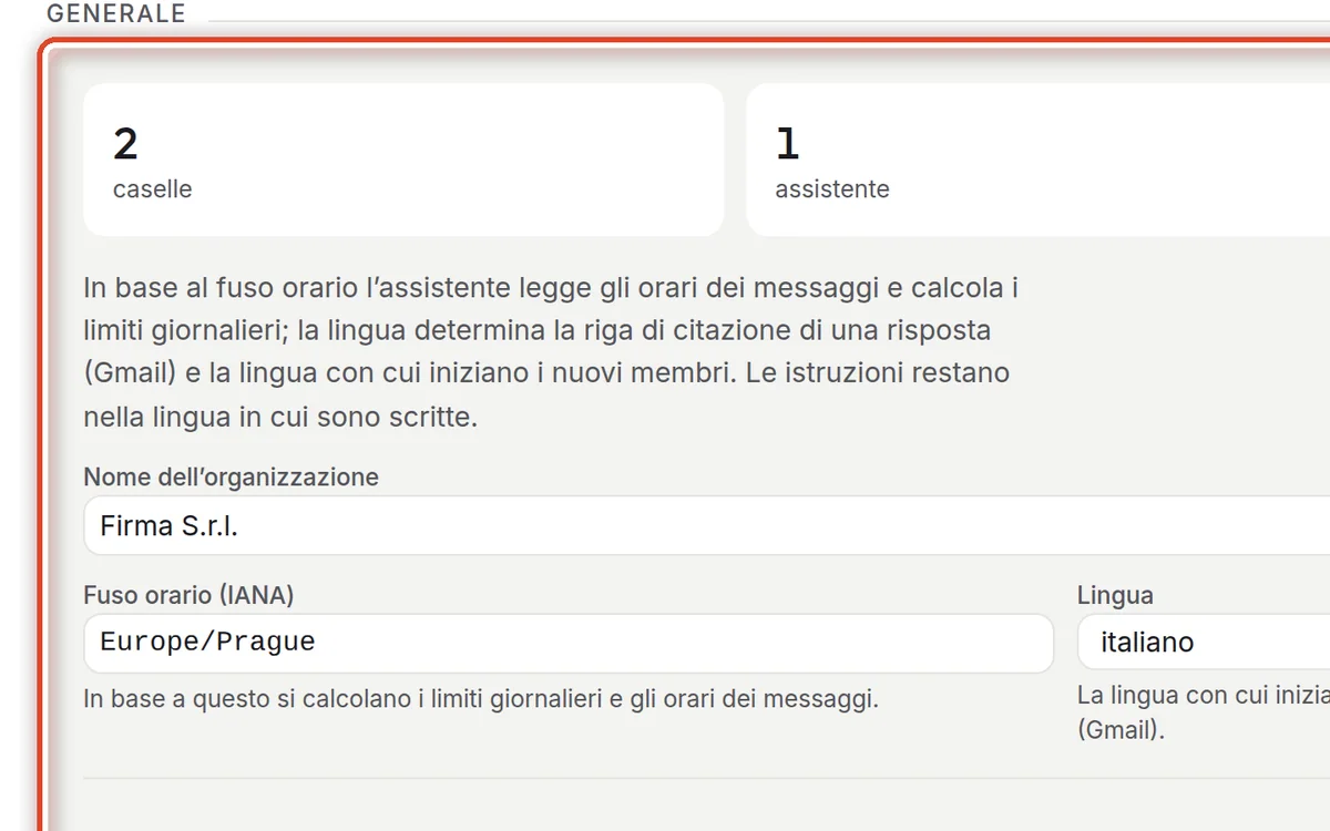 Da vicino – Le impostazioni generali dell’organizzazione