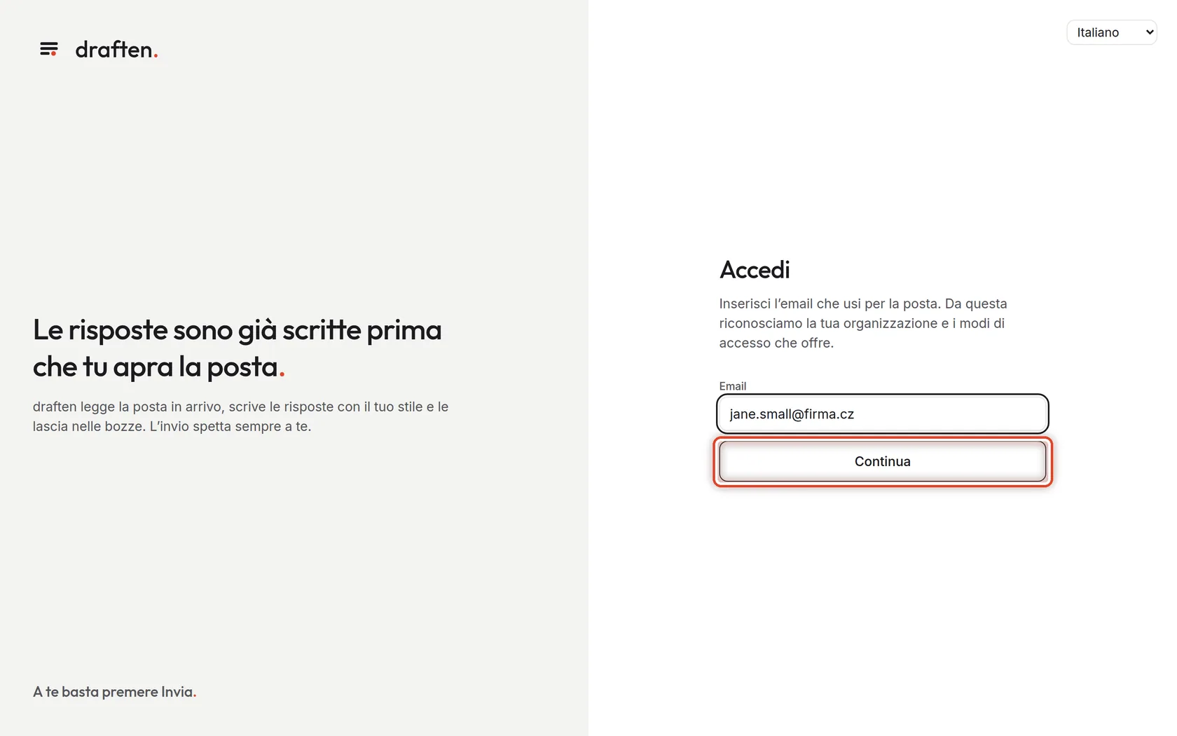 Screenshot del passo 2