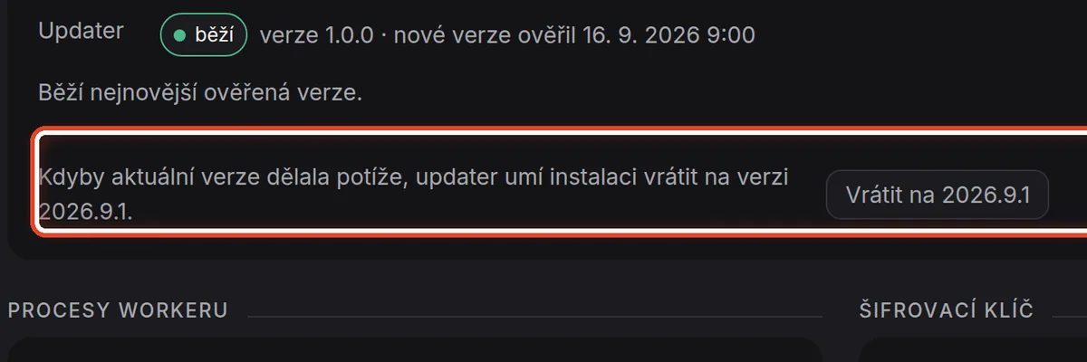 Detail — Kdyby nová verze dělala potíže