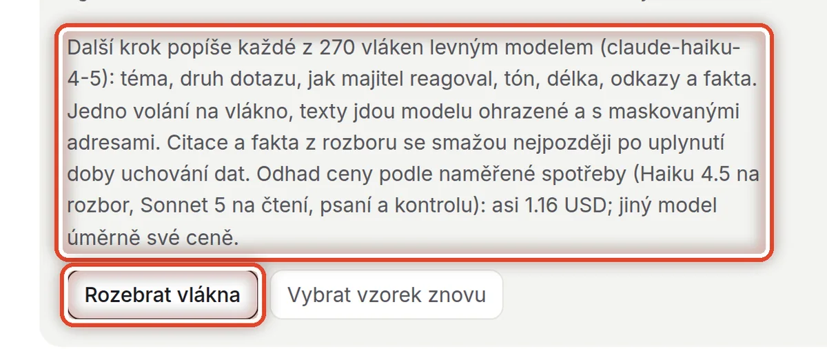 Detail — Nechte vlákna rozebrat