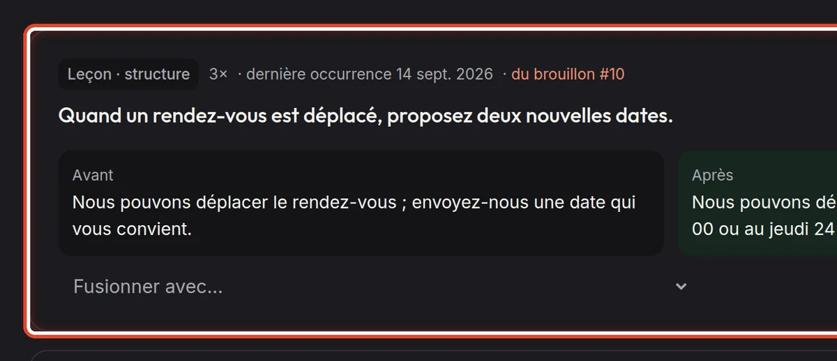 Gros plan – Une leçon proposée