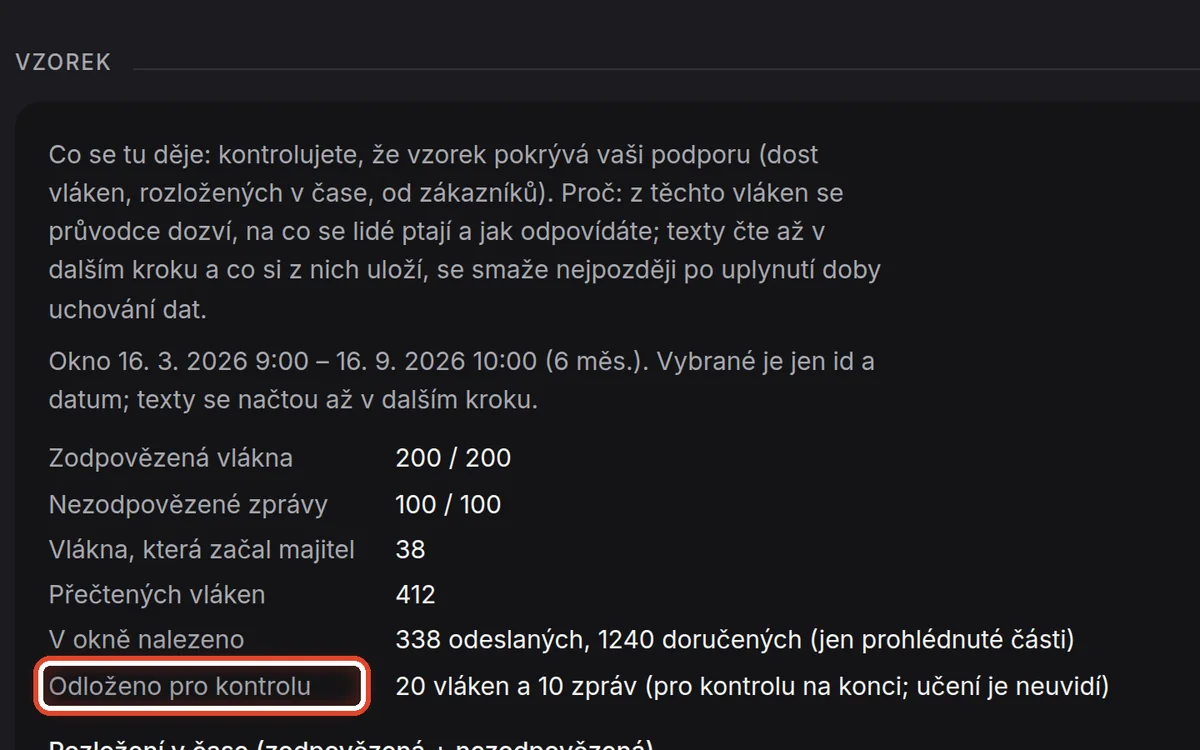 Detail — Zkontrolujte vzorek