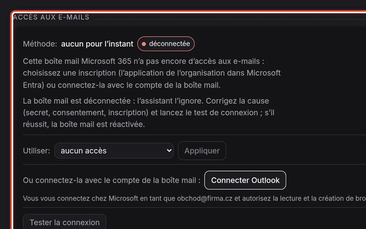 Gros plan – Accès aux e-mails