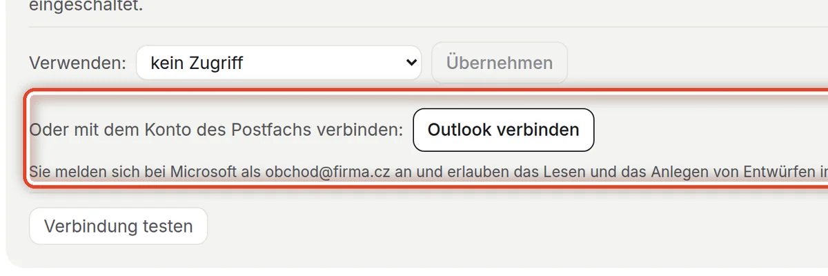 Nahaufnahme – Oder mit dem Konto verbinden